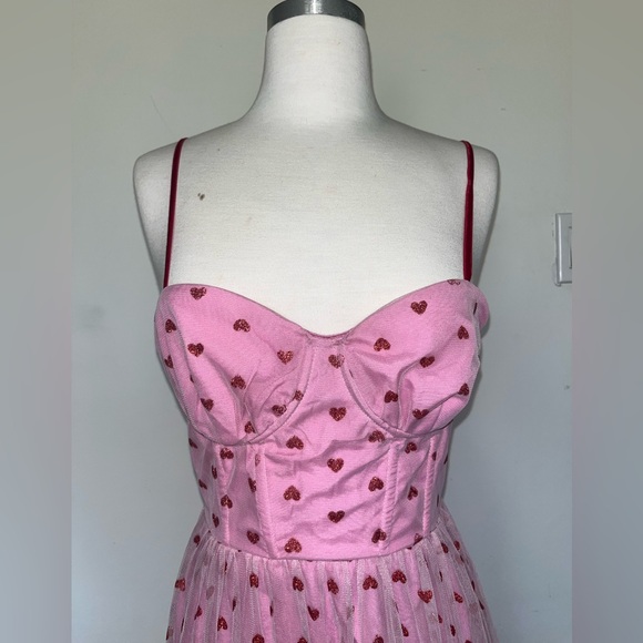 Betsey Johnson Pink Polka Dot Midi Dress - Picture 6 of 10